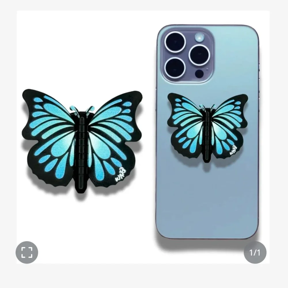 WingHolders Cute Butterfly Phone Grip Socket: Phone Holder & Collapsible Stand